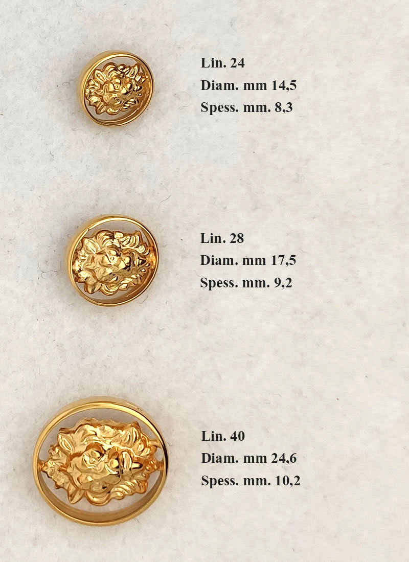 Testa di leone bottone in lega metallica - Merceria Cheri - Rimini